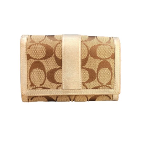 COACH MONOGRAM SIGNATURE GALLERY POCKET TOTE SATCHEL WITH MATCHING WALLET - Picture 6 of 8